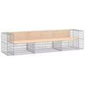 vidaXL Garden Bench Brown and Silver Solid pine wood, Galvanized steel