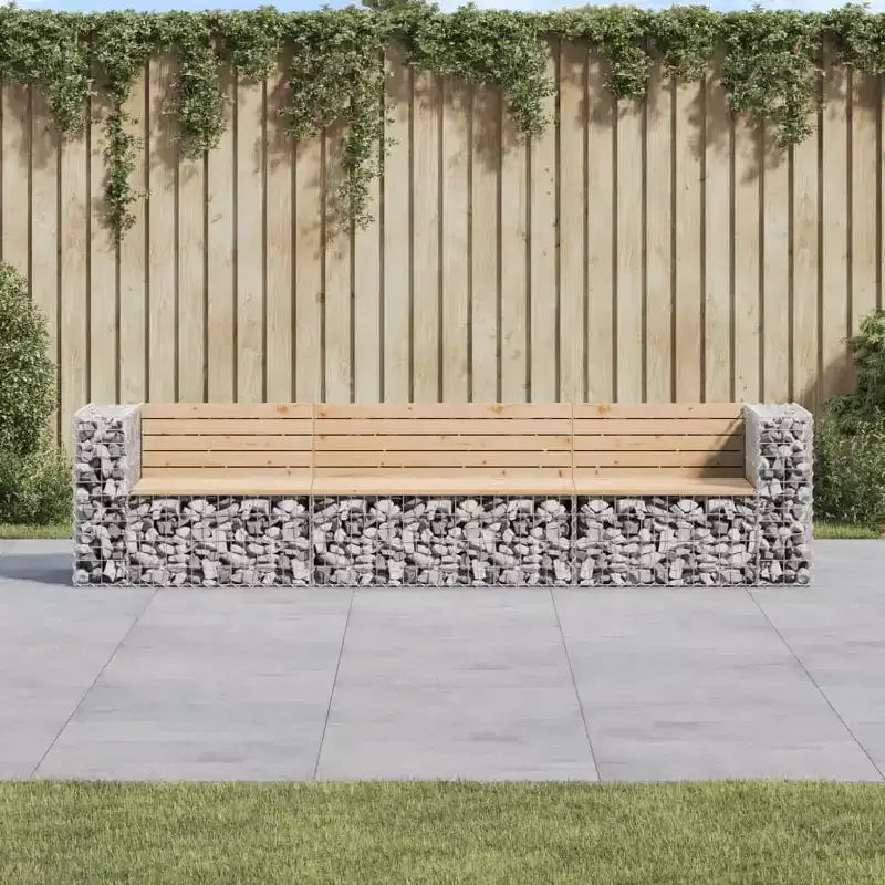 vidaXL Banc de jardin marron et argent Bois de pin massif, acier galvanisé
