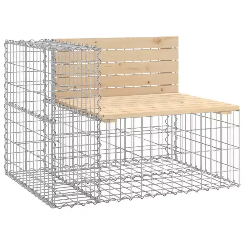 vidaXL Banc de jardin marron et argent Bois de pin massif, acier galvanisé