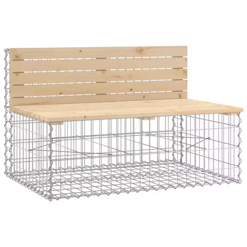 vidaXL Banc de jardin marron et argent Bois de pin massif, acier galvanisé