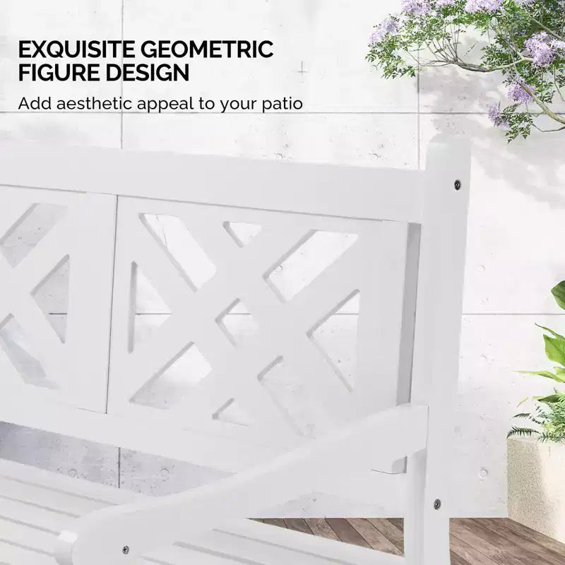 VINGLI Banc d'extérieur 50 en bois, banc de porche en bois blanc résistant aux intempéries, capacité de 800 lb, banc de jardin pour cour, patio, parc extérieur