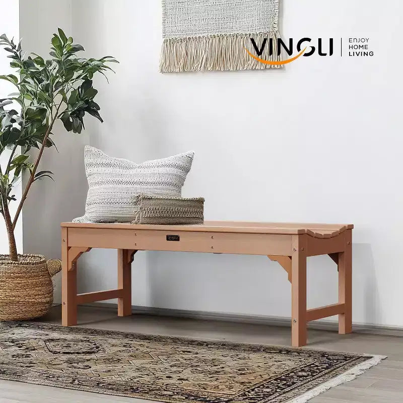 VINGLI Banc d'extérieur, banc de patio tout temps, banc de parc surdimensionné en poly bois de 360 kg de capacité pour jardin, porche, balcon