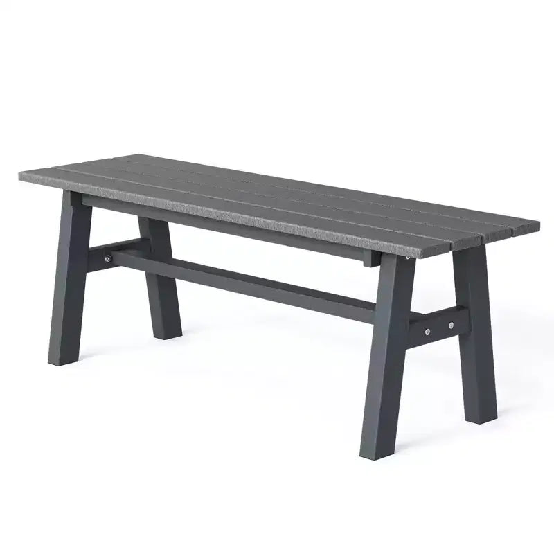 Karl Home | 47 In. HDPE Patio Bench with Metal Legs
