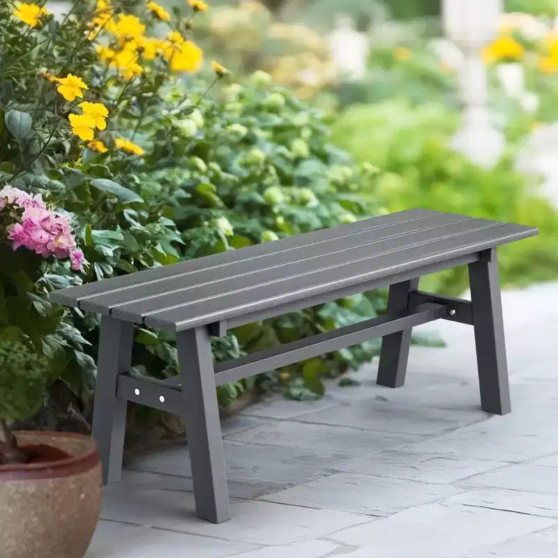 Karl Home | Banc de terrasse de 47 po en PEHD avec pieds en métal