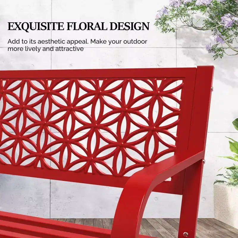 Karl Home | Banc d'extérieur en métal de 50 po (7 couleurs disponibles)