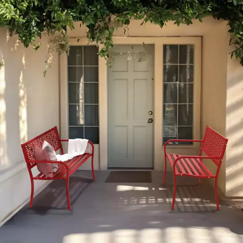 Karl Home | Banc d'extérieur en métal de 50 po (7 couleurs disponibles)
