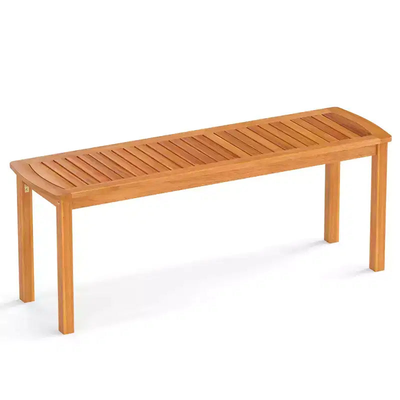 Banc d'extérieur en bois d'acacia Costway, banc de salle à manger de patio de 122 cm de long avec assise à lattes pour le jardin