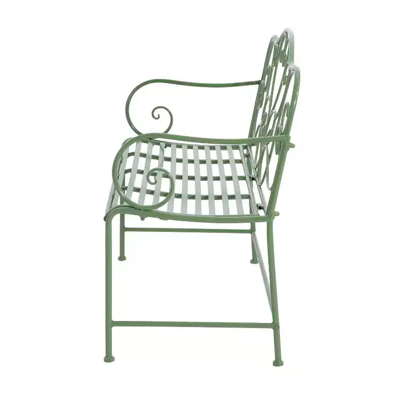 Banc de jardin d'extérieur moderne en fer Christopher Knight Home Clay 41 avec motif floral