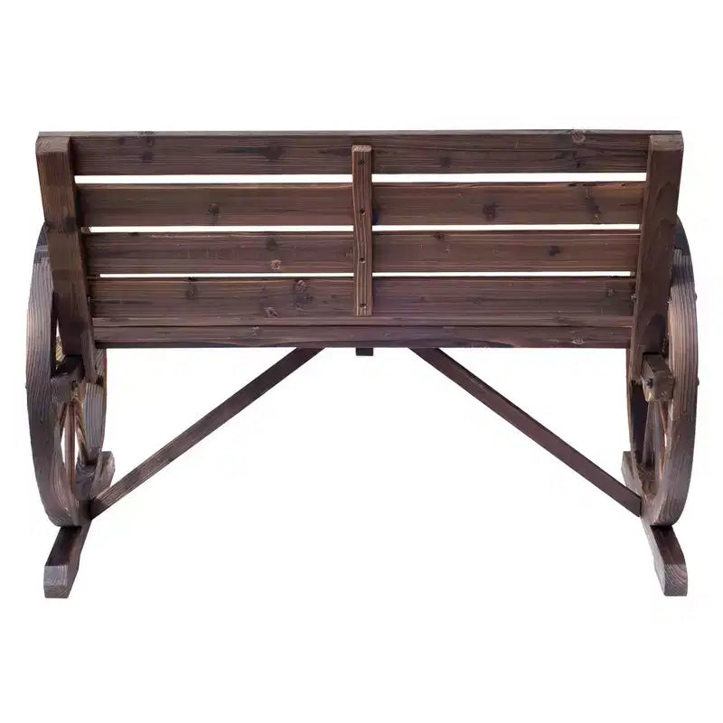 Banc à lattes GDFStudio Ansel Patio en forme de roue de chariot rustique en bois