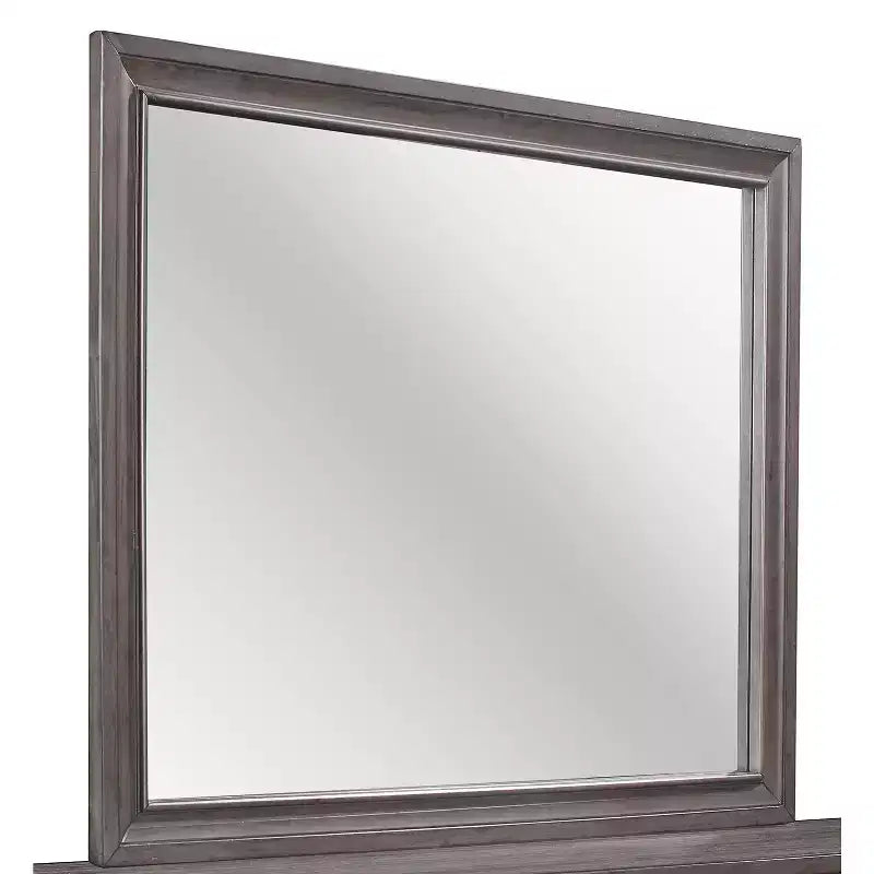 Miroir Séville moderne finition grise, miroir élégant avec encadrement en bois pour chambre ou dressing