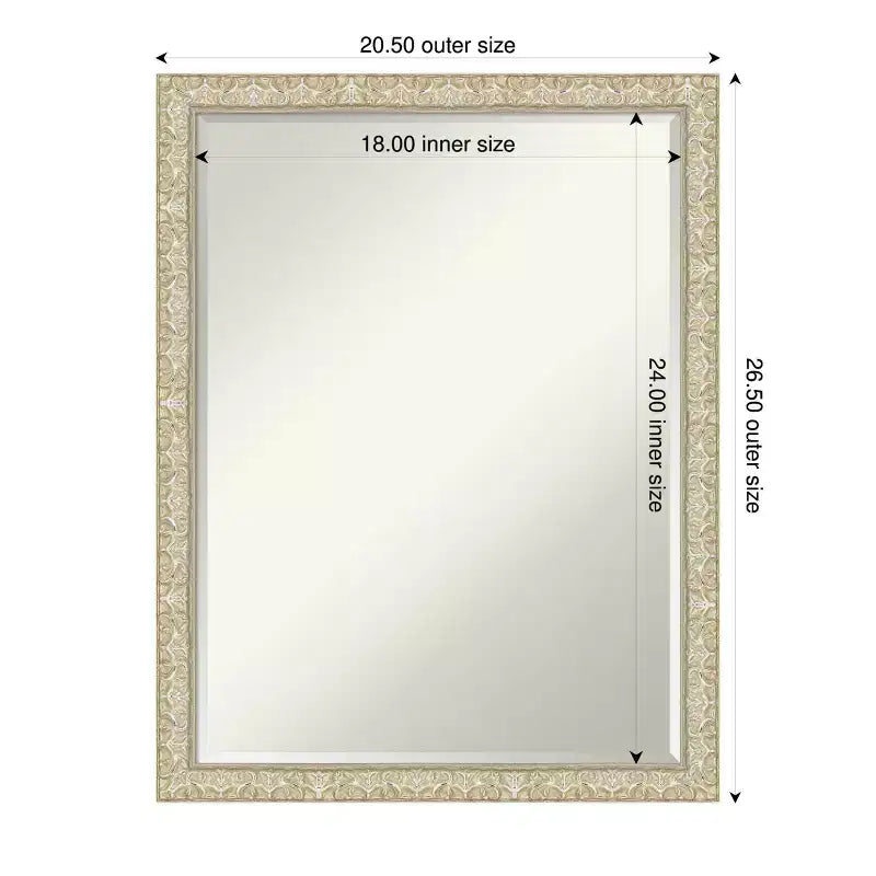 Miroir mural de salle de bain encadré de bois avec biseau d'un demi-pouce