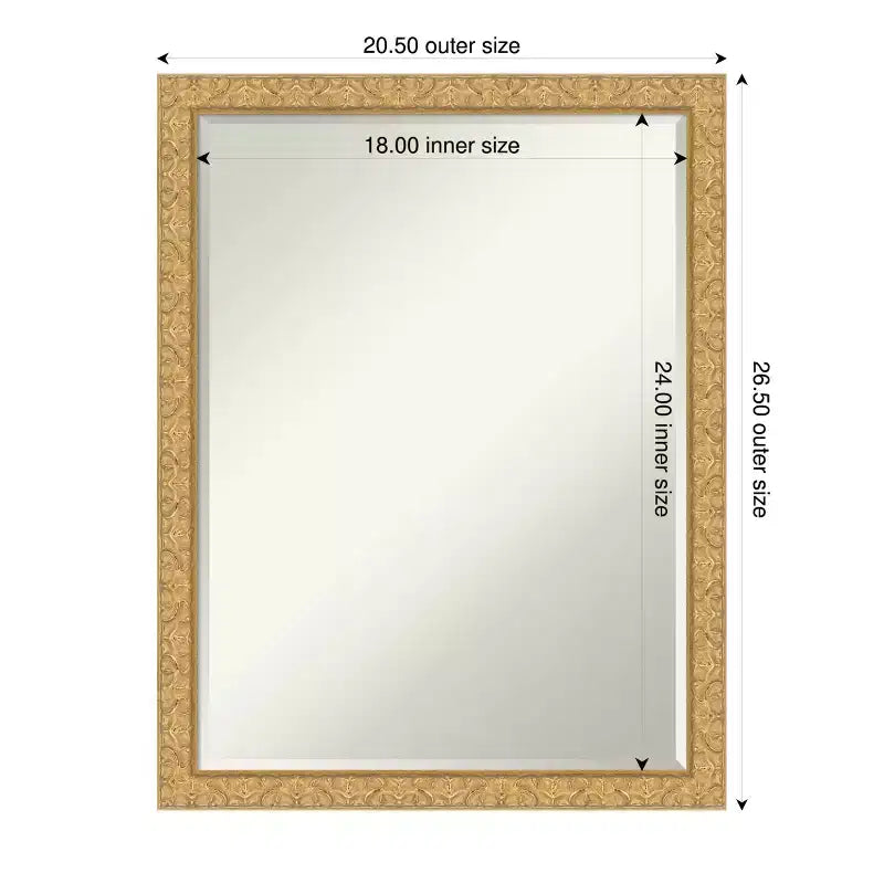 Miroir mural de salle de bain encadré de bois avec biseau d'un demi-pouce