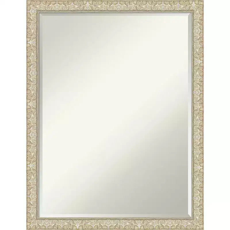 Miroir mural de salle de bain encadré de bois avec biseau d'un demi-pouce