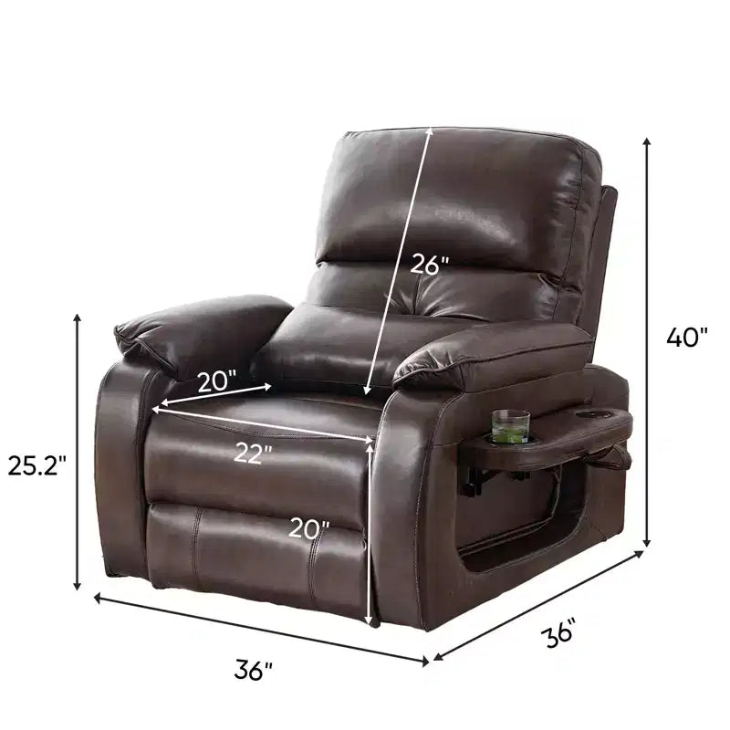 Fauteuil Inclinable Électrique avec Chaleur et Massage par Vibrations, 8 Points de Massage, Inclinaison, Rangement et Porte-gobelet