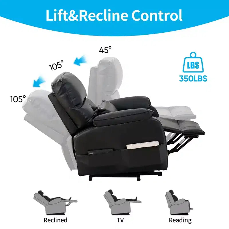Fauteuil Inclinable Électrique avec Chaleur et Massage par Vibrations, 8 Points de Massage, Inclinaison, Rangement et Porte-gobelet