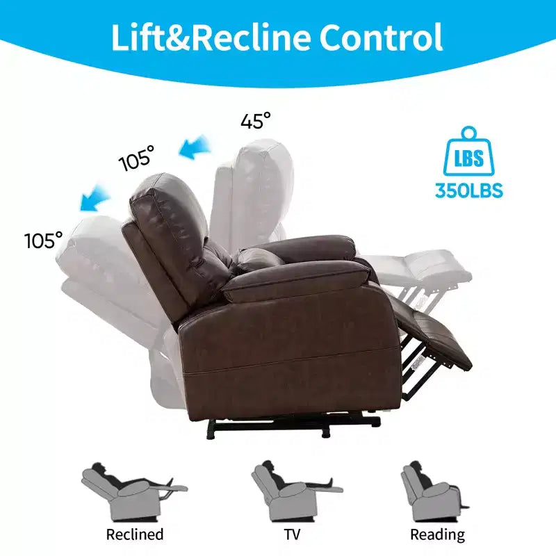 Fauteuil Inclinable Électrique avec Chaleur et Massage par Vibrations, 8 Points de Massage, Inclinaison, Rangement et Porte-gobelet