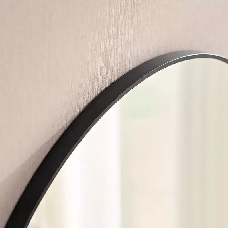 Miroir mural rond moderne de 36 pouces avec cadre fin en aluminium, miroir de salle de bain, miroir de courtoisie pour salle de bain, salon, noir