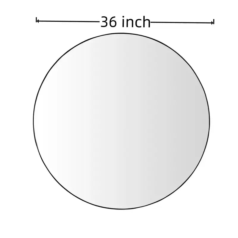 Miroir mural rond moderne de 36 pouces avec cadre fin en aluminium, miroir de salle de bain, miroir de courtoisie pour salle de bain, salon, noir