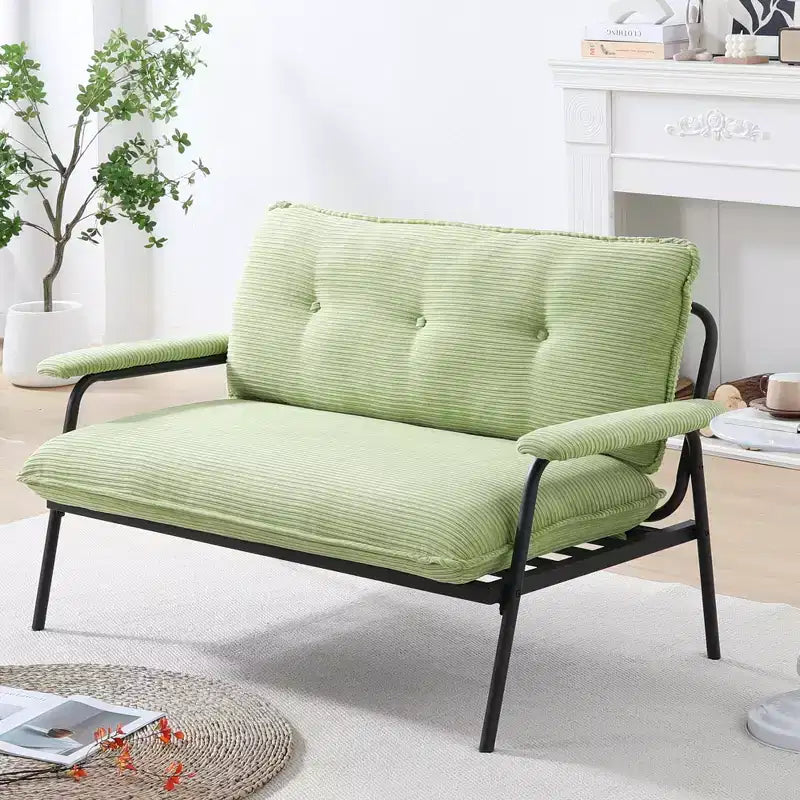 Canapé vert de 135 cm pour petit appartement, salon, chambre à coucher