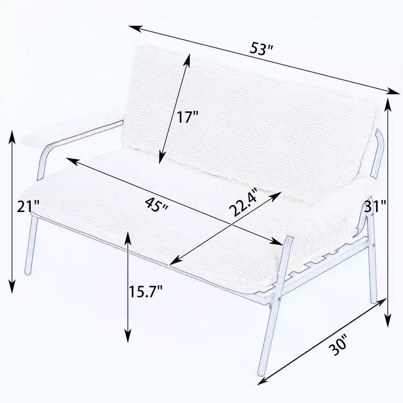 Canapé vert de 135 cm pour petit appartement, salon, chambre à coucher