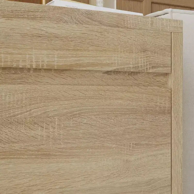 Table de chevet chêne clair intelligent avec tiroir caché, trappe supérieure avec serrure NFC et tiroir inférieur à ouverture par pression, table d'appoint pour chambre et salon