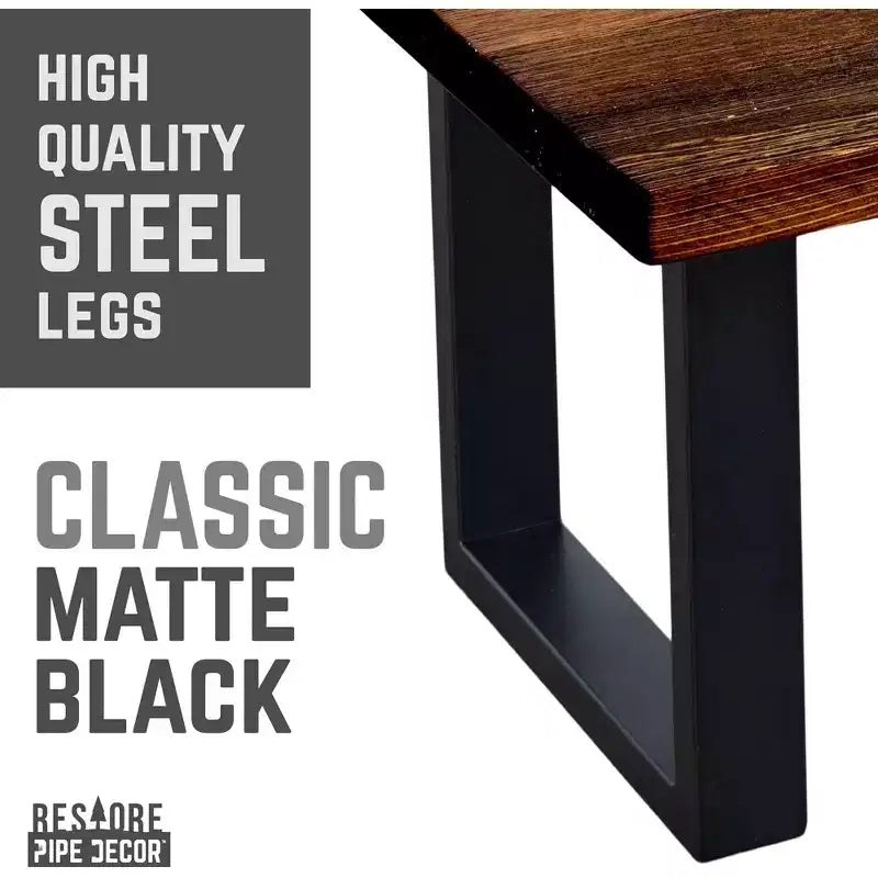 Table basse en bois massif noir Boulder avec pieds paysagers de 30,5 cm