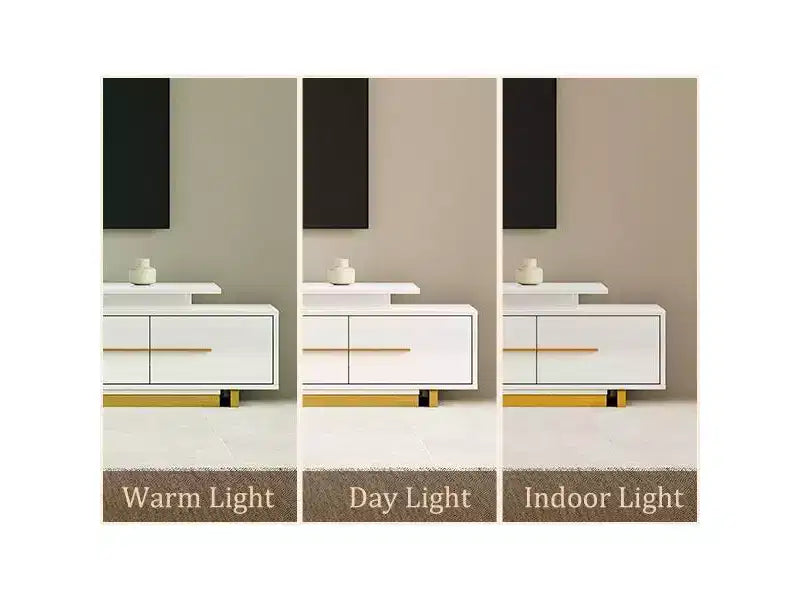 Meuble TV extensible de 161,0 cm à 240,0 cm pour téléviseurs jusqu'à 100 pouces, meuble média moderne du milieu du siècle avec finition noyer, base en acier inoxydable pour salon