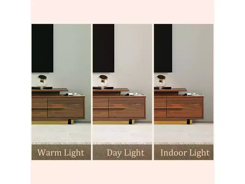 Meuble TV extensible de 161,0 cm à 240,0 cm pour téléviseurs jusqu'à 100 pouces, meuble média moderne du milieu du siècle avec finition noyer, base en acier inoxydable pour salon
