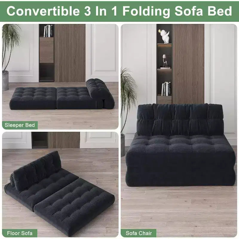 Canapé-lit pliant, fauteuil de relaxation convertible avec oreiller, matelas pliable avec support dorsal, canapé-lit pliant portable, grand format