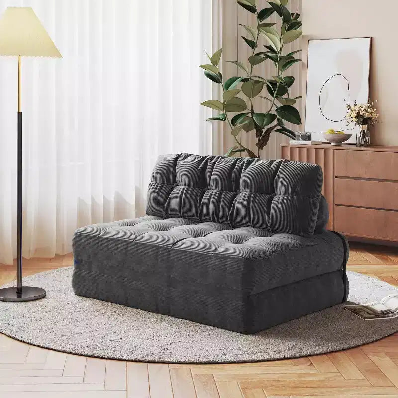 Canapé-lit pliant, fauteuil de relaxation convertible avec oreiller, matelas pliable avec support dorsal, canapé-lit pliant portable, grand format