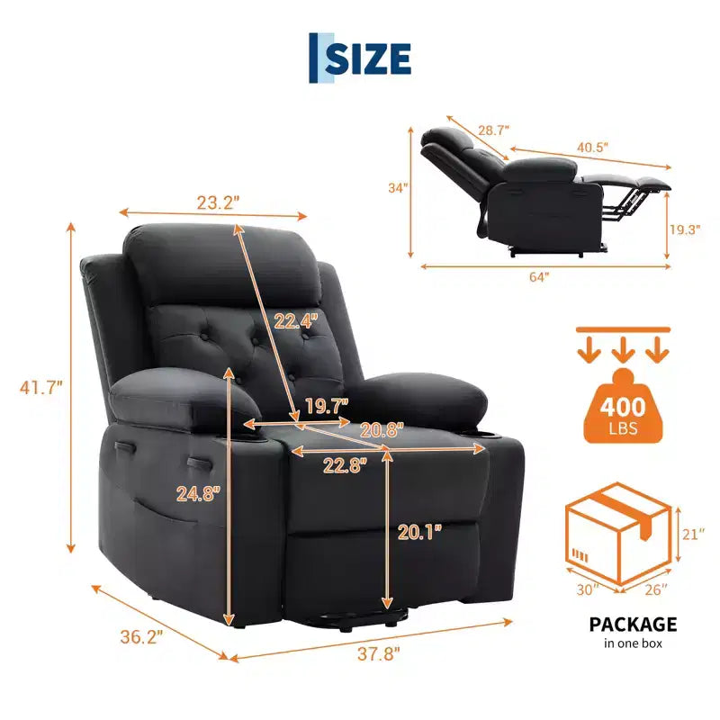 Fauteuils inclinables pour adultes, fauteuil inclinable avec appuie-tête et ports de chargement, fauteuil-canapé inclinable électrique pour salon