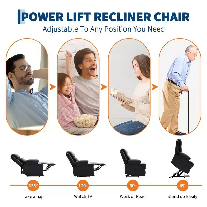 Fauteuils inclinables pour adultes, fauteuil inclinable avec appuie-tête et ports de chargement, fauteuil-canapé inclinable électrique pour salon