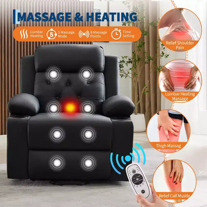 Fauteuils inclinables pour adultes, fauteuil inclinable avec appuie-tête et ports de chargement, fauteuil-canapé inclinable électrique pour salon
