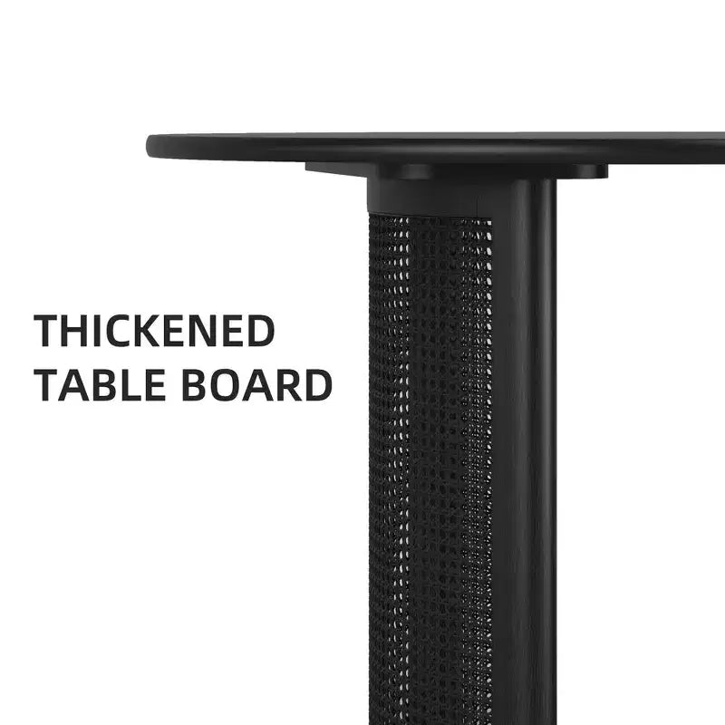 Table de salle à manger ovale 79 po pour 6 à 8 personnes avec plateau à bord incurvé et base en rotin tressé, table de cuisine moderne de style campagnard pour salon et salle à manger, noir