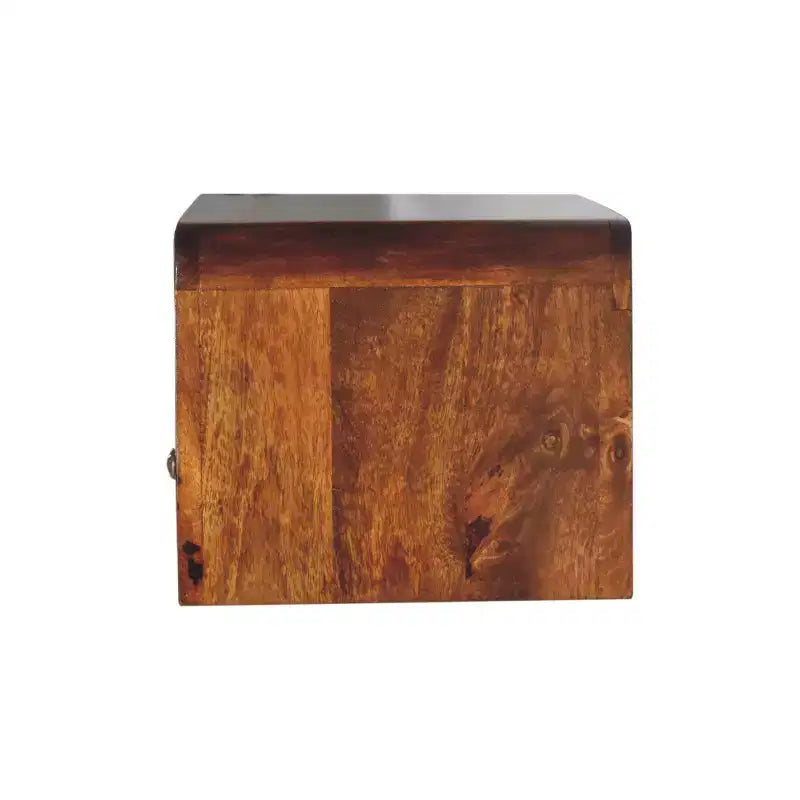 Table de chevet flottante à tiroir en bois massif de châtaignier 18