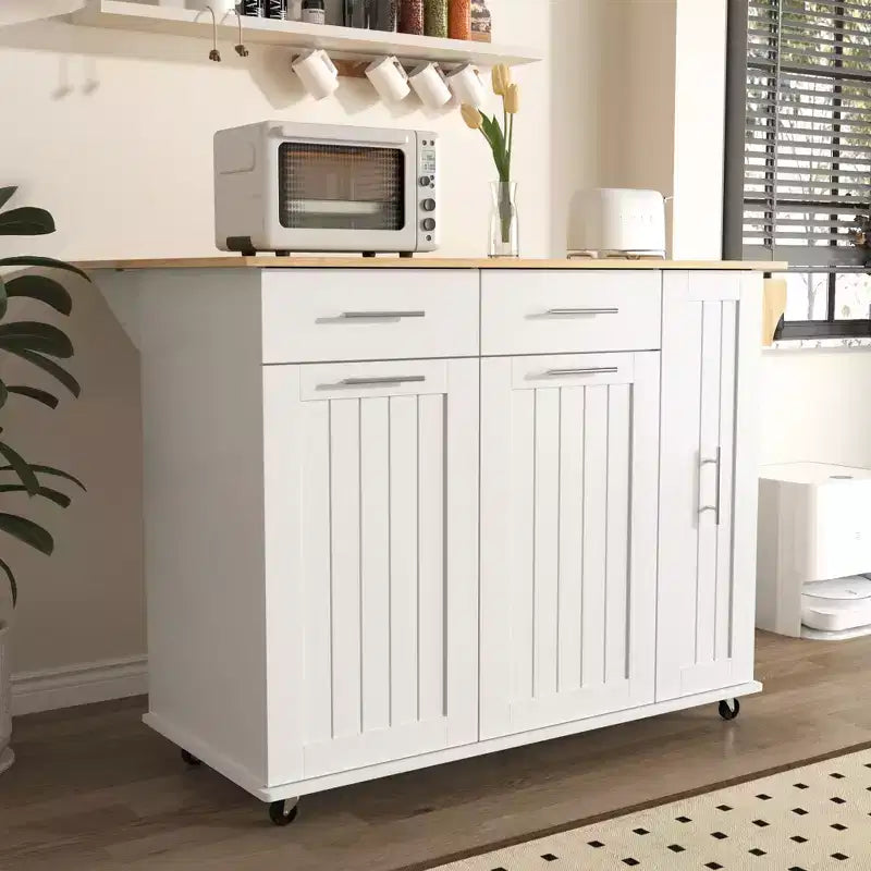 Ilot de cuisine avec organisateur de meuble coulissant à 3 niveaux, Chariot de cuisine avec abattant et étagère de rangement, Organisateur de comptoir de cuisine