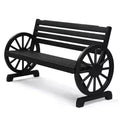 Karl Home | 56-In. Wheel-inspired Fir Wood Outdoor Bench