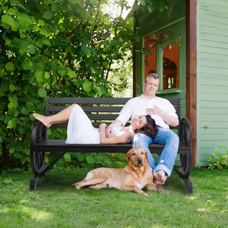 Karl Home | Banc d'extérieur en sapin inspiré d'une roue de 56 po