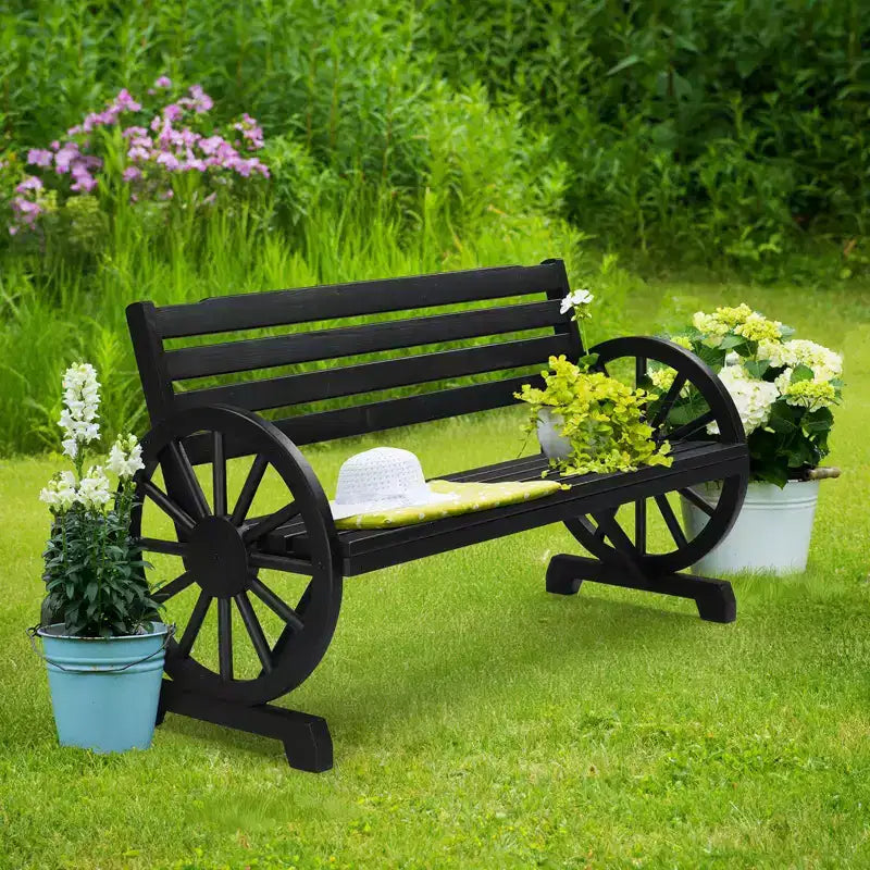 Karl Home | Banc d'extérieur en sapin inspiré d'une roue de 56 po