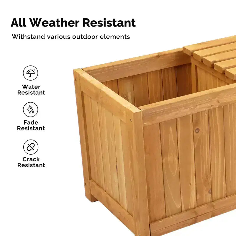Karl Home | Banc d'extérieur 2-en-1 avec 2 carrés potagers surélevés