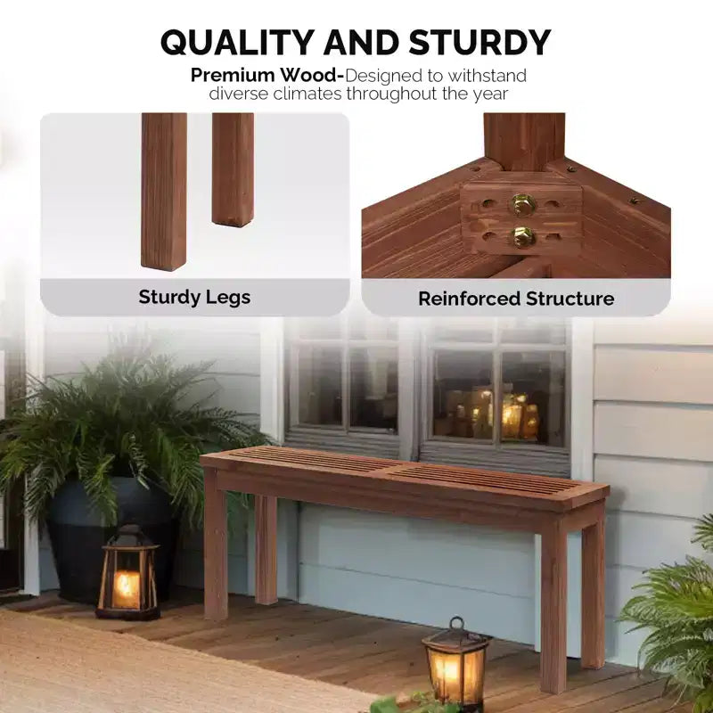 Karl Home | Banc de terrasse sans dossier en PEHD de 45 pouces
