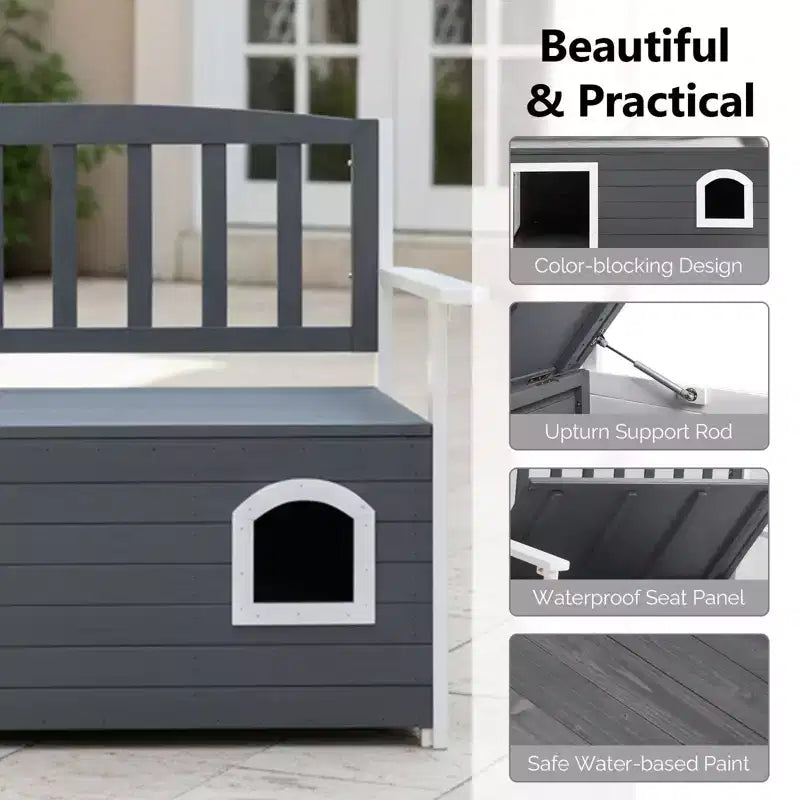 Karl Home | Banc de rangement d'extérieur en bois avec niche intégrée
