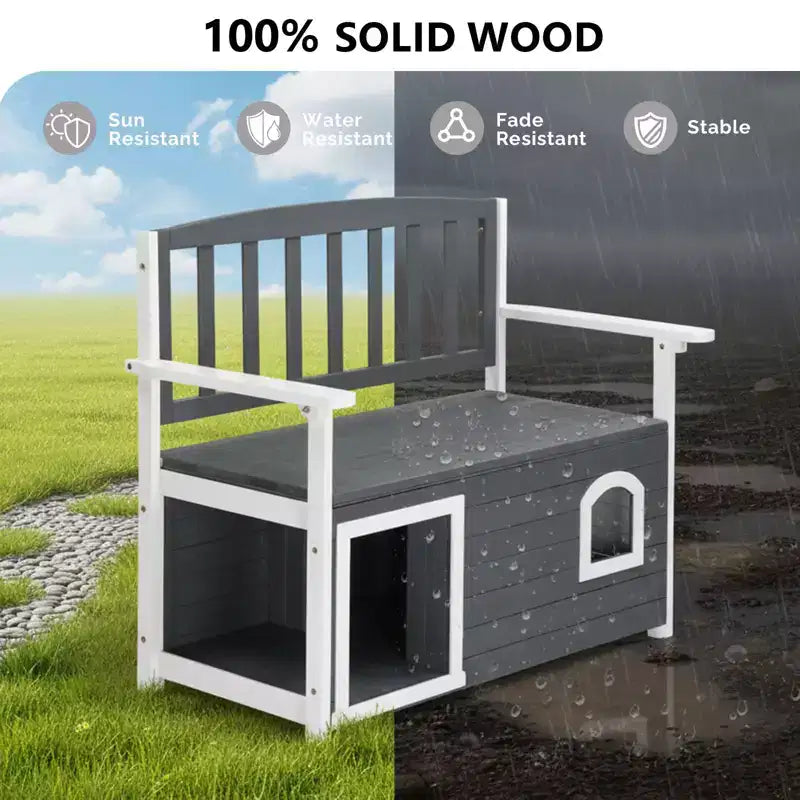 Karl Home | Banc de rangement d'extérieur en bois avec niche intégrée