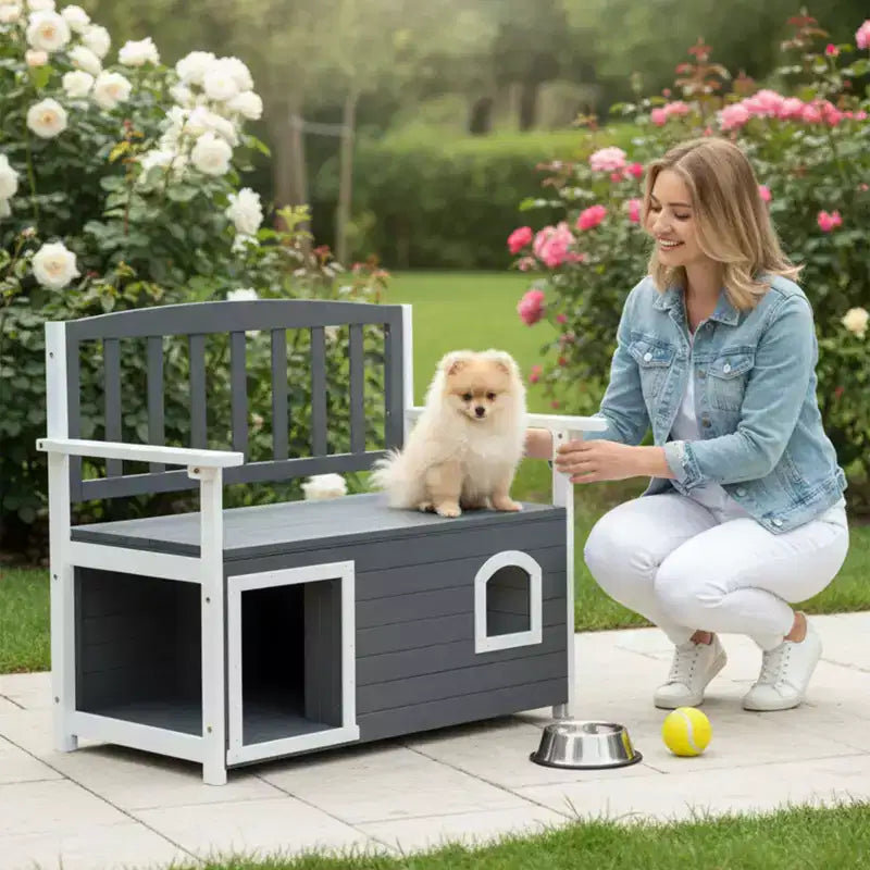 Karl Home | Banc de rangement d'extérieur en bois avec niche intégrée