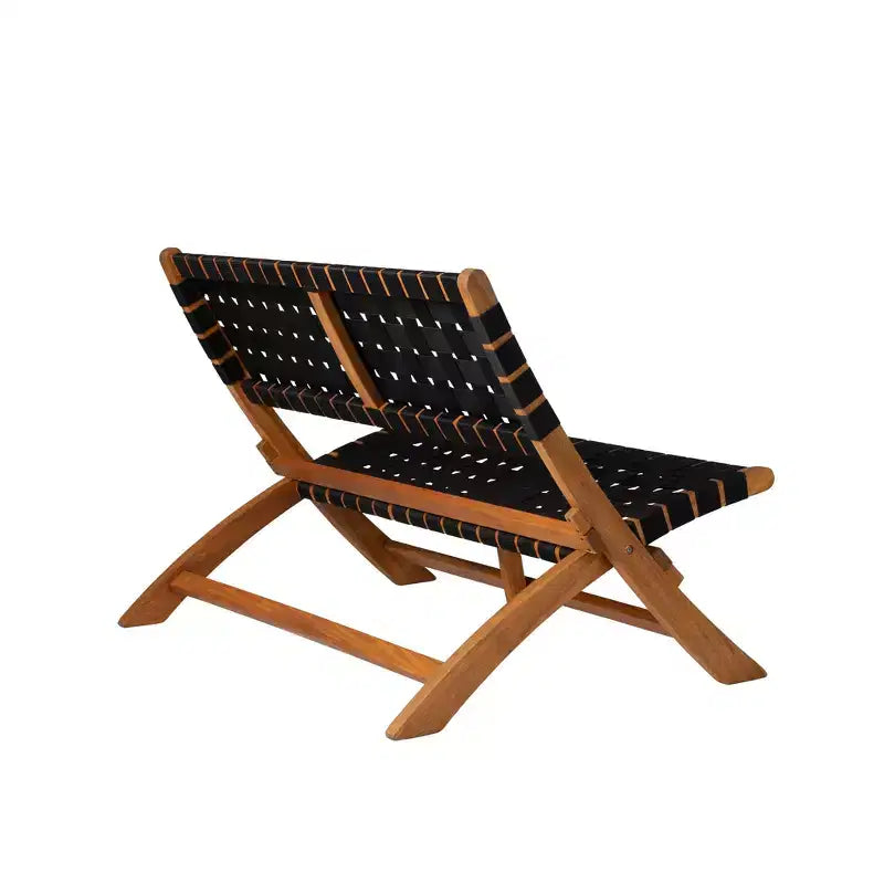 Balkene Home 63291 Sava Banc de patio pliant intérieur/extérieur Encombrement réduit Portable Pliable Léger Montage Juste Déplier - Fini Huile Teck