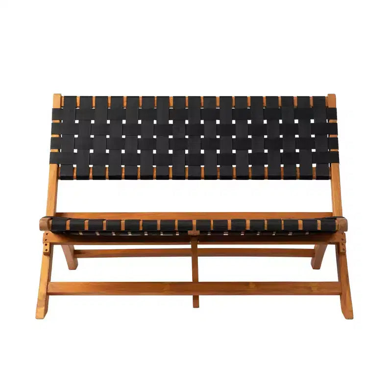 Balkene Home 63291 Sava Banc de patio pliant intérieur/extérieur Encombrement réduit Portable Pliable Léger Montage Juste Déplier - Fini Huile Teck