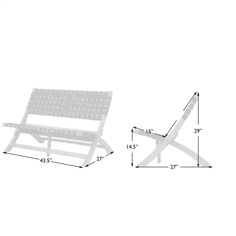 Balkene Home 63291 Sava Banc de patio pliant intérieur/extérieur Encombrement réduit Portable Pliable Léger Montage Juste Déplier - Fini Huile Teck