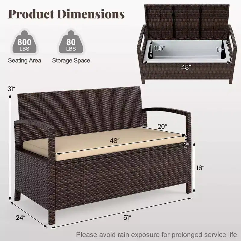 Costway Coffre de rangement extérieur 159 L avec assise pour outils de jardin et accessoires de piscine pour véranda