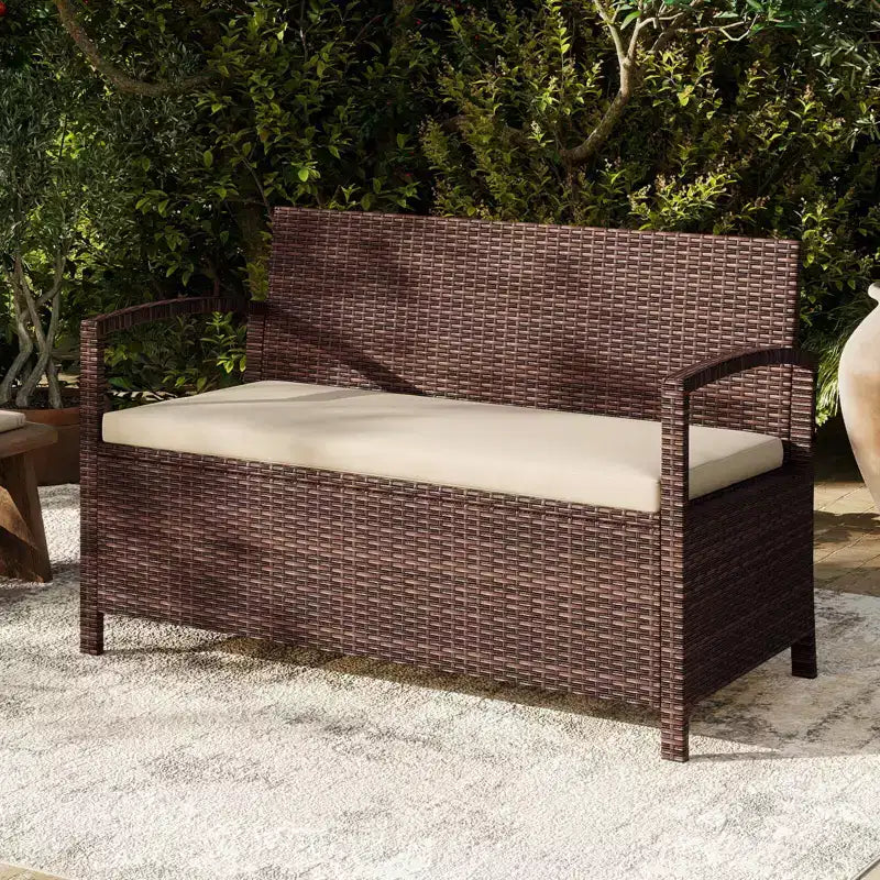 Costway Coffre de rangement extérieur 159 L avec assise pour outils de jardin et accessoires de piscine pour véranda
