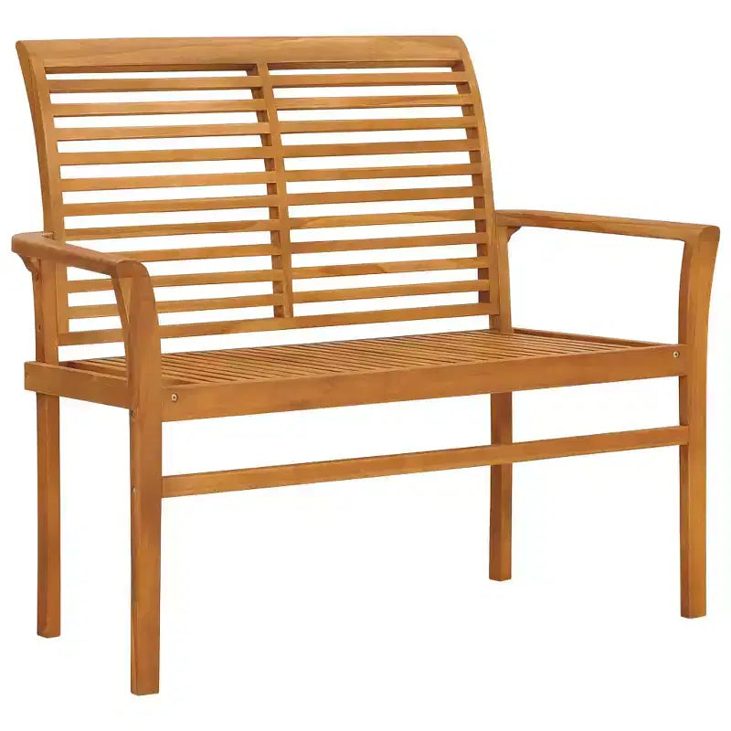 Banc de jardin en teck Couleur bois de teck massif, Tissu (100 % polyester)